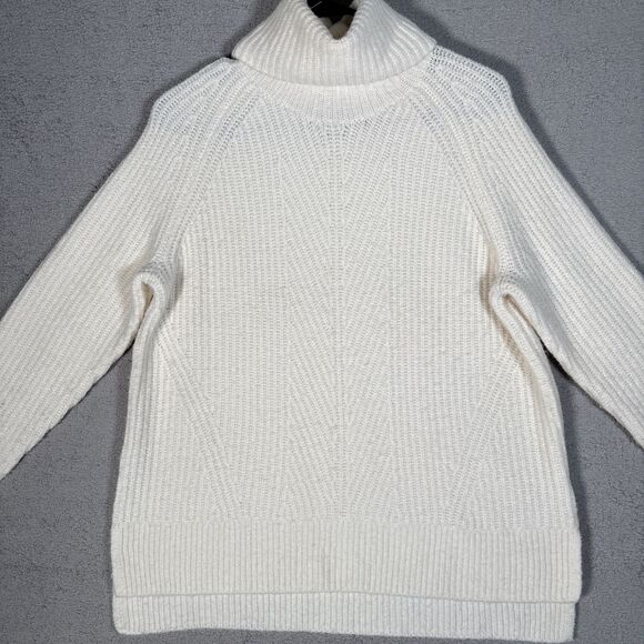 Madewell‎ Mercer Turtleneck Sweater In Coziest Yarn Ivory Oversized Boxy Size S - Picture 3 of 13